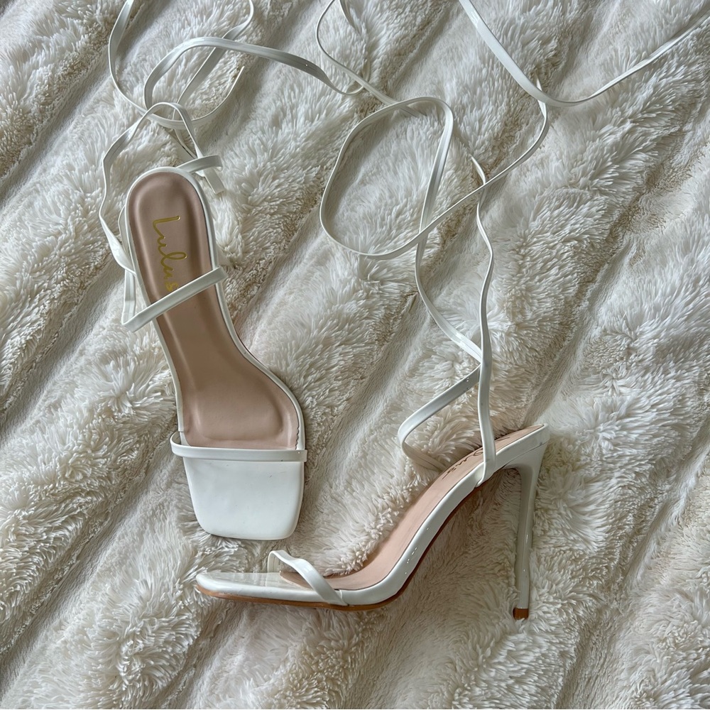 White Strappy Heels